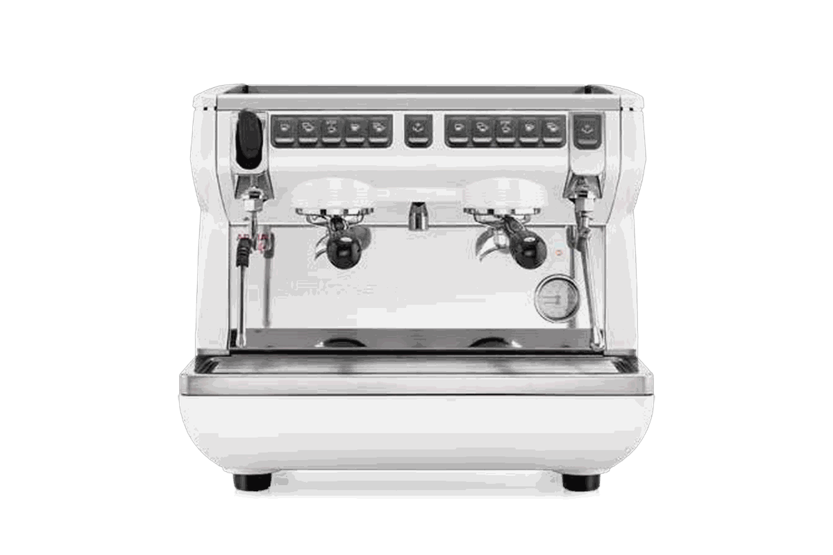 Ekspres Nuova Simonelli Appia Life Compact, 2 grupy, White Pearl, z przodu