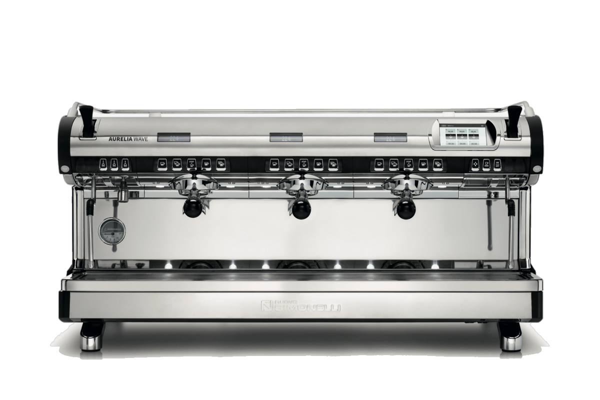 Ekspres Nuova Simonelli Aurelia Wave, 3 grupy, z przodu