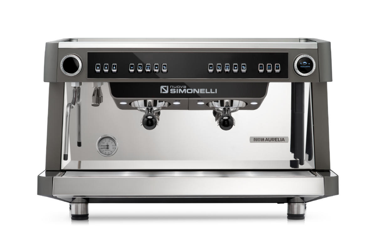 Ekspres Nuova Simonelli Nuova Aurelia V, 2 grupy podwyższone, z przodu